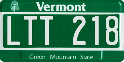 VT license plate LTT218