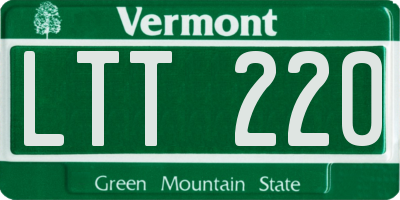 VT license plate LTT220