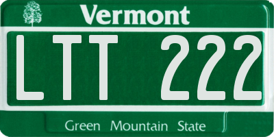 VT license plate LTT222
