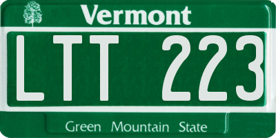 VT license plate LTT223