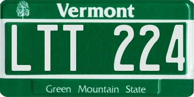 VT license plate LTT224