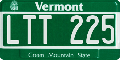 VT license plate LTT225