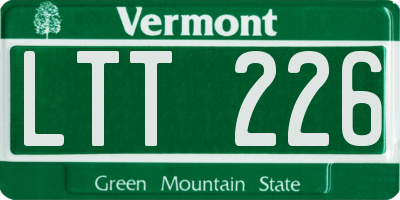 VT license plate LTT226