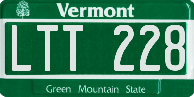 VT license plate LTT228