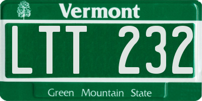 VT license plate LTT232