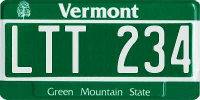 VT license plate LTT234