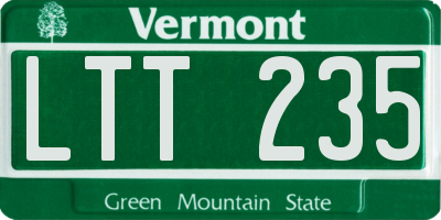 VT license plate LTT235