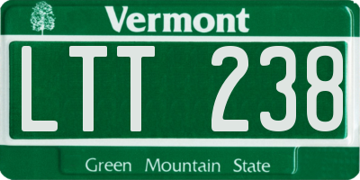 VT license plate LTT238
