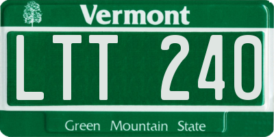 VT license plate LTT240