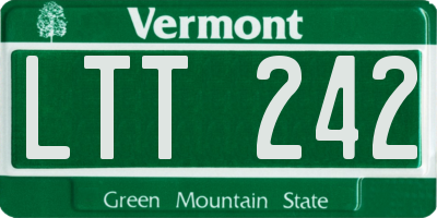 VT license plate LTT242