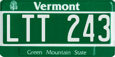 VT license plate LTT243