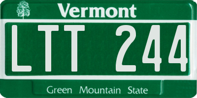 VT license plate LTT244