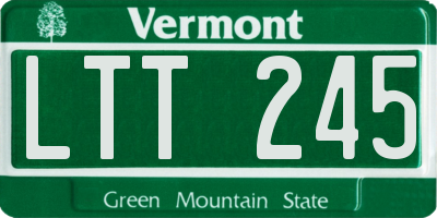 VT license plate LTT245