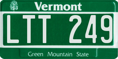 VT license plate LTT249