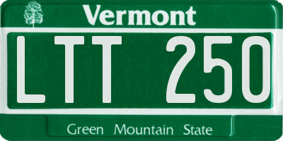 VT license plate LTT250