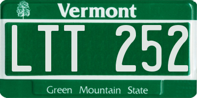 VT license plate LTT252