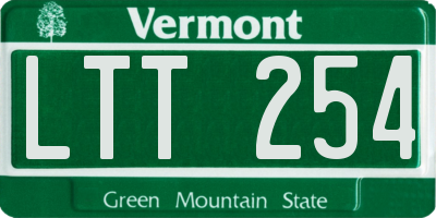 VT license plate LTT254
