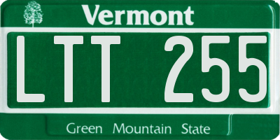 VT license plate LTT255