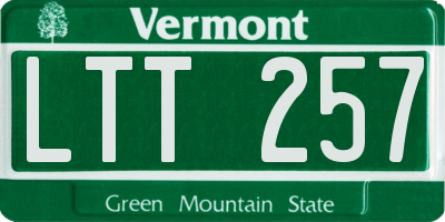 VT license plate LTT257