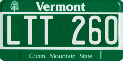 VT license plate LTT260