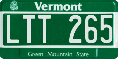 VT license plate LTT265
