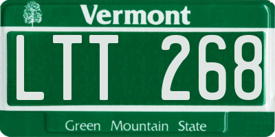 VT license plate LTT268