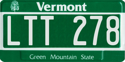 VT license plate LTT278