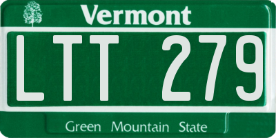 VT license plate LTT279