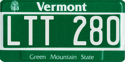 VT license plate LTT280