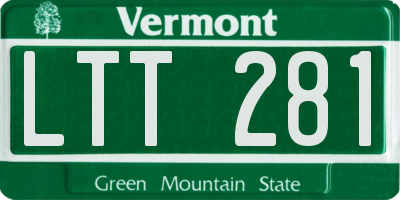 VT license plate LTT281