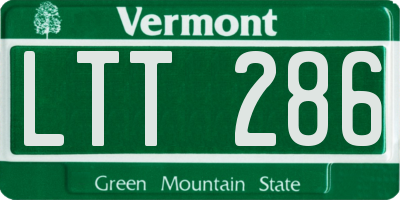 VT license plate LTT286