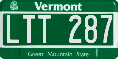 VT license plate LTT287