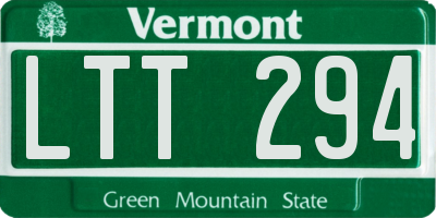 VT license plate LTT294