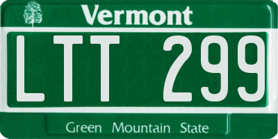 VT license plate LTT299