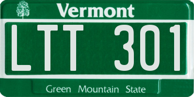 VT license plate LTT301