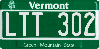 VT license plate LTT302