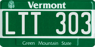 VT license plate LTT303