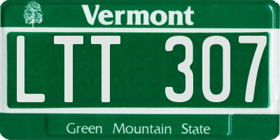 VT license plate LTT307