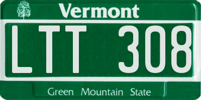 VT license plate LTT308