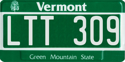 VT license plate LTT309