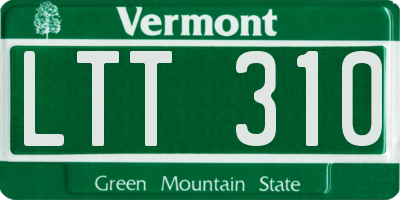 VT license plate LTT310
