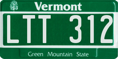 VT license plate LTT312