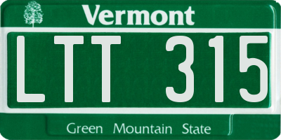 VT license plate LTT315