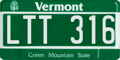 VT license plate LTT316