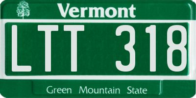 VT license plate LTT318