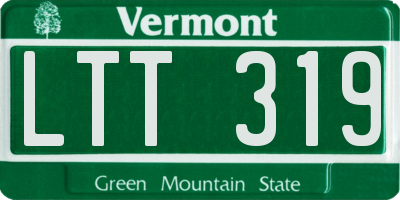 VT license plate LTT319