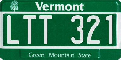 VT license plate LTT321
