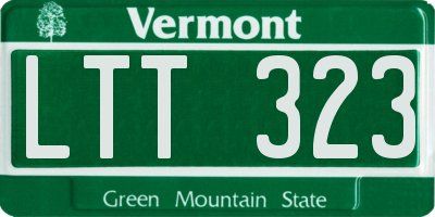 VT license plate LTT323