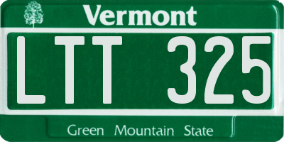 VT license plate LTT325