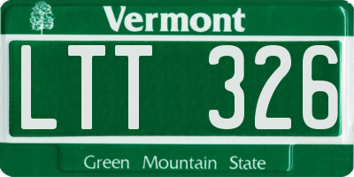 VT license plate LTT326